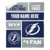 Tampa Bay Lightning NHL Colorblock Personalized Silk Touch Sherpa Throw Blanket