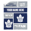 Toronto Maple Leafs NHL Colorblock Personalized Silk Touch Sherpa Throw Blanket