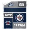 Winnipeg Jets NHL Colorblock Personalized Silk Touch Sherpa Throw Blanket