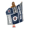 Winnipeg Jets NHL Colorblock Personalized Silk Touch Sherpa Throw Blanket