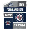Winnipeg Jets NHL Colorblock Personalized Silk Touch Sherpa Throw Blanket