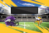 NFL Minnesota Vikings Personalized Washable Scoreboard Rug 20" x 32"