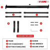 5 Core Adjustable X Style Keyboard Stand Electric Piano Riser for 54 61 76 88 Keys, black color, with screws and straps.