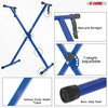Blue 5 Core Keyboard Stand, Adjustable X Style Piano Riser for 54, 61, 76, 88 Keys, Heavy Duty Steel, Non-Slip Feet.