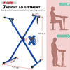 5 Core adjustable X-style keyboard stand, blue, for 54-88 key electric pianos, with 7 height adjustments for sitting and standing positions.