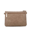 Alisson Vegan Leather Women Printed FLAG Crossbody with Wristlet Bag, beige color, rectangular shape, gold zipper.
