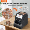 VEVOR Coin Sorter Machine for USD Coin, black, sorting coins efficiently.