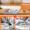 Stainless steel cutting board with lip, Honesty House kitchen utensil, easy to clean, mildew-proof, no cracking, silver color.