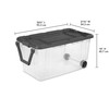 3836 Extra Large 160 Quart Wheeled Storage Bin, 36.5"L x 21.5"W x 18"H, set of 2.