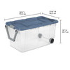 Extra Large 160 Quart Wheeled Storage Bins - Set of 2 for Home Organization