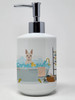 White Boston Terrier Ceramic Hand Soap Dispenser product image at NuMercy
