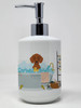 Red Dachshund Ceramic Hand Soap Dispenser product image at NuMercy
