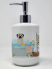 White Mastiff Brindle in Bathtub Ceramic Hand Soap Dispenser product image at NuMercy
