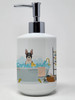 Black Boston Terrier Ceramic Hand Soap Dispenser product image at NuMercy