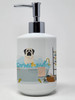 White Mastiff in Bathtub Ceramic Hand Soap Dispenser product image at NuMercy