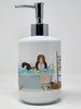 Red and White Shih Tzu Ceramic Hand Soap Dispenser product image at NuMercy