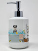 Salt Pepper Natural Ears Schnauzer Ceramic Hand Soap Dispenser product image at NuMercy