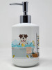Brindle English Bulldog Ceramic Hand Soap Dispenser product image at NuMercy