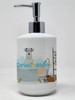White Miniature Schnauzer in Bathtub Ceramic Hand Soap Dispenser product image at NuMercy