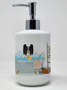 Black and White Papillon Ceramic Hand Soap Dispenser product image at NuMercy