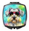 Schnauzer Hippie Dawg Compact Decorative Travel Makeup Mirror DAC2553 product image at NuMercy