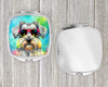 Schnauzer Hippie Dawg Compact Decorative Travel Makeup Mirror DAC2553 product image at NuMercy 4