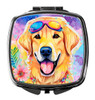 Yellow Labrador Hippie Dawg Compact Decorative Travel Makeup Mirror DAC2531 product image at NuMercy