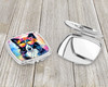 Border Collie Hippie Dawg Compact Decorative Travel Makeup Mirror product image at NuMercy 3