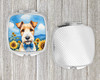 Fox Terrier in Sunflowers Compact Decorative Travel Makeup Mirror product image at NuMercy 4