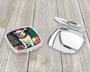 White Boxer Christmas Compact Decorative Travel Makeup Mirror product image at NuMercy 3
