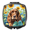 English Cocker Spaniel in Sunflowers Compact Decorative Travel Makeup Mirror product image at NuMercy