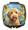 Labradoodle in Sunflowers Compact Decorative Travel Makeup Mirror DAC6113 product image at NuMercy