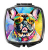 French Bulldog Hippie Dawg Compact Decorative Travel Makeup Mirror DAC2509 product image at NuMercy