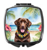 Chocolate Labrador Retriever Luau Compact Decorative Travel Makeup Mirror product image at NuMercy