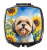 Lhasa Apso in Sunflowers Compact Decorative Travel Makeup Mirror product image at NuMercy