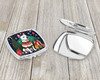 White Pit Bull Terrier Christmas Compact Decorative Travel Makeup Mirror product image at NuMercy 3
