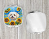 Maltese in Sunflowers Compact Decorative Travel Makeup Mirror product image at NuMercy 4