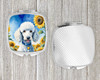 White Poodle in Sunflowers Compact Decorative Travel Makeup Mirror DAC6142 product image at NuMercy 4