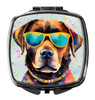 Chocolate Labrador Hippie Dawg Compact Decorative Travel Makeup Mirror DAC2523 product image at NuMercy