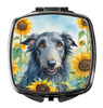 Scottish Deerhound in Sunflowers Compact Decorative Travel Makeup Mirror product image at NuMercy