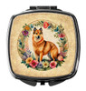 Finnish Spitz and Flowers Compact Decorative Travel Makeup Mirror product image at NuMercy