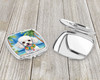 White Poodle Luau Compact Decorative Travel Makeup Mirror DAC6496 product image at NuMercy 3