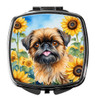 Brussels Griffon in Sunflowers Compact Decorative Travel Makeup Mirror product image at NuMercy