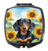 Dachshund in Sunflowers Compact Decorative Travel Makeup Mirror DAC6066 product image at 