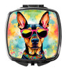 Doberman Pinscher Hippie Dawg Compact Decorative Travel Makeup Mirror DAC2503 product image at 