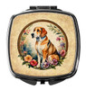 American Foxhound and Flowers Compact Decorative Travel Makeup Mirror product image at NuMercy