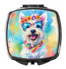 Westie Hippie Dawg Compact Decorative Travel Makeup Mirror DAC2569 product image at NuMercy