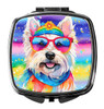 Westie Hippie Dawg Compact Decorative Travel Makeup Mirror DAC2571 product image at NuMercy
