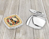 German Shepherd and Flowers Compact Decorative Travel Makeup Mirror product image at NuMercy 3