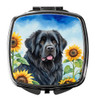 Newfoundland in Sunflowers Compact Decorative Travel Makeup Mirror DAC6123 product image at NuMercy
